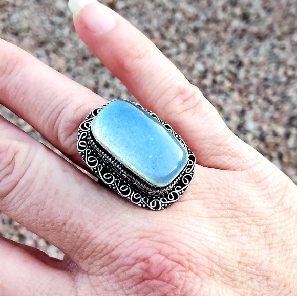 New Dichroic Glass 925 Silver Ring - Picture 14 of 14